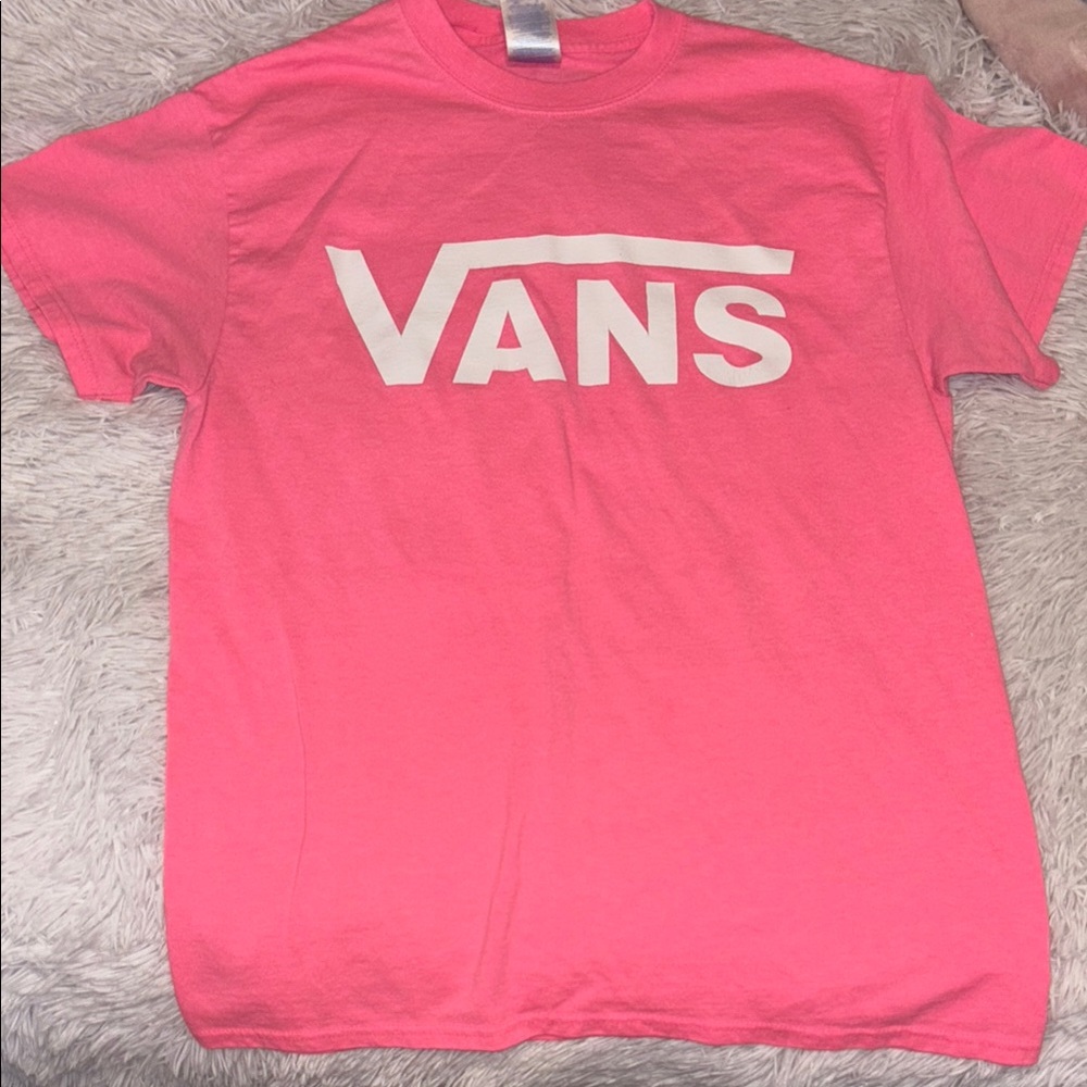 Vans Vibrant Pink Tee with White Logo